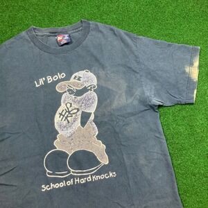 Vintage School Of Hard Knocks Shirt Mens L Blue SOHK Lil Bolo Thrased 90s USA